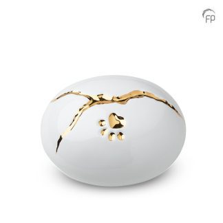 KU 209 Keramische dierenurn Kintsugi